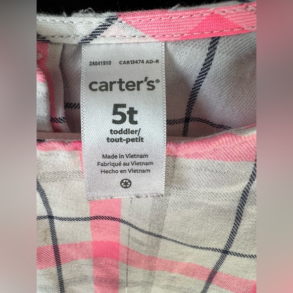 CARTER’S 5T Girls Pink Plaid Dress - Picture 4 of 4